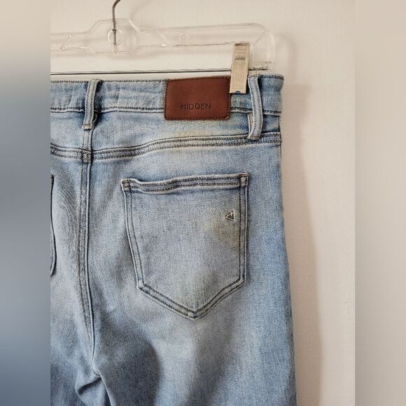 Hidden Los Angeles Light Wash Jeans Bootcut Inside Slit High Waist Size 28 - Picture 9 of 10